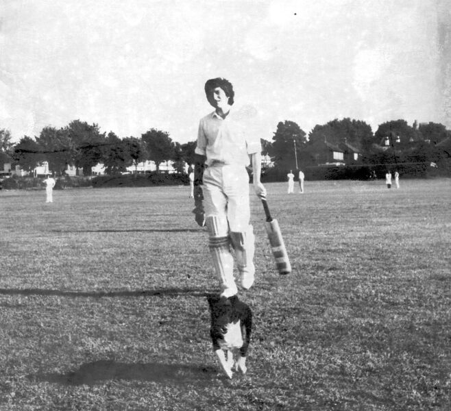 Alan Tickner and friend leave the field at Rose Hill, some time around 1970