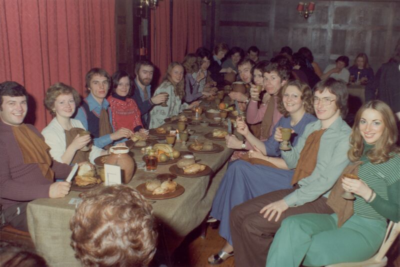 Sundry Badgers enjoying their evening out at the dinner and dance, some time in the mid 1970s